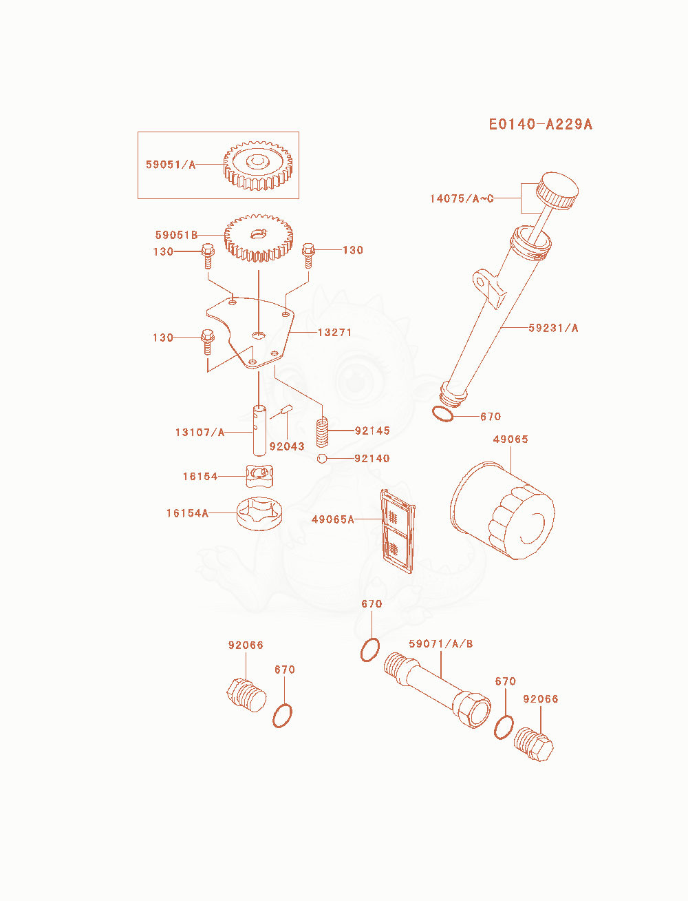Exploded parts diagram of the Lubrication-Equipment of a Kawasaki FH680V-AS05 engine, with numbered balloons