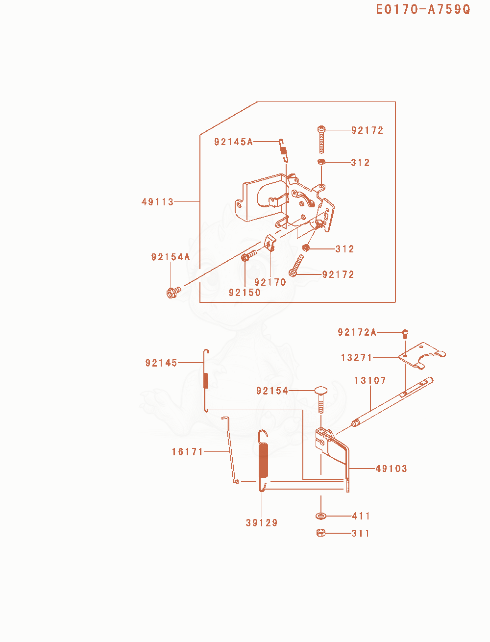 Exploded parts diagram of the Control-Equipment of a Kawasaki FS600V-AS02 engine, with numbered balloons