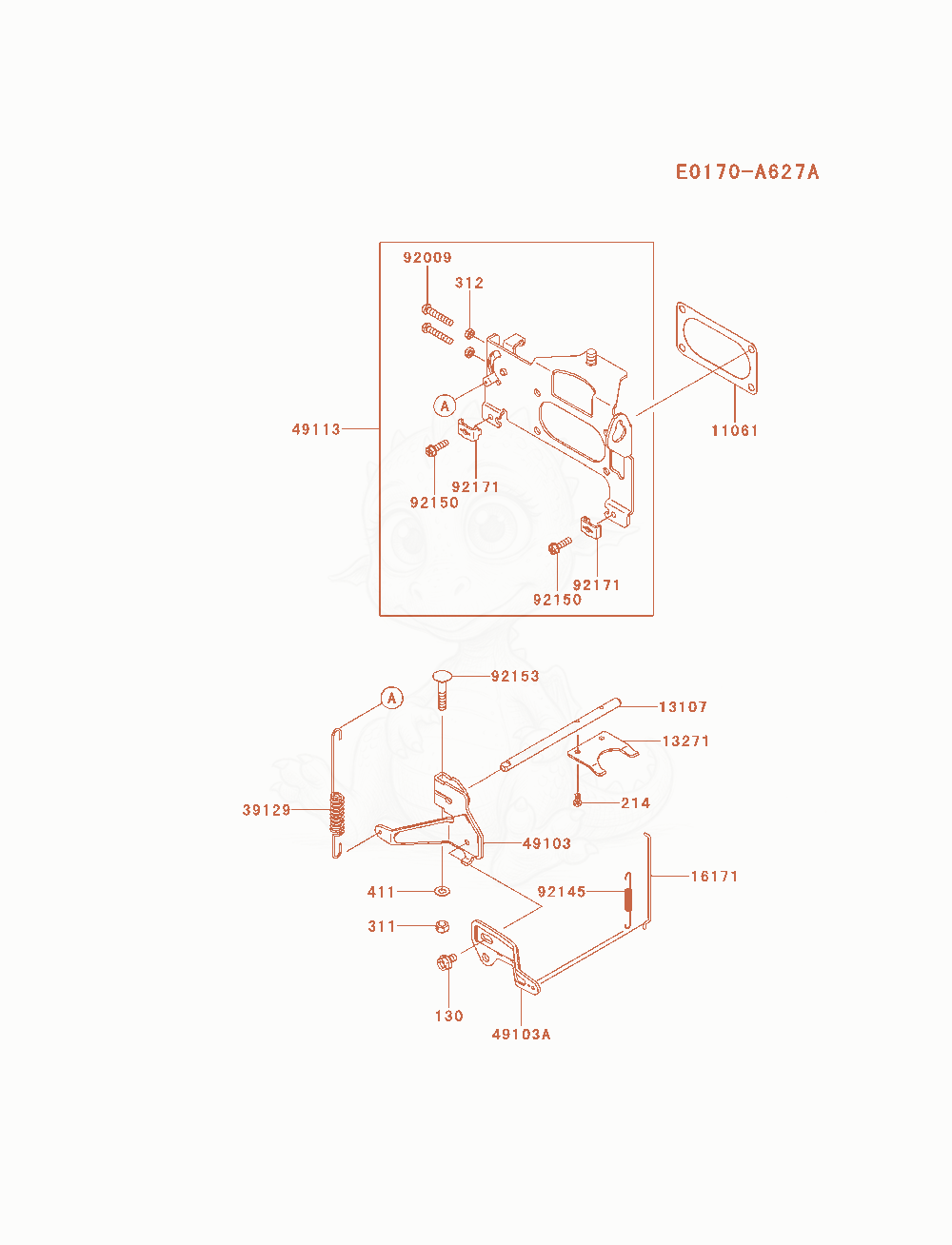 Exploded parts diagram of the Control-Equipment of a Kawasaki FX921V-BS08 engine, with numbered balloons