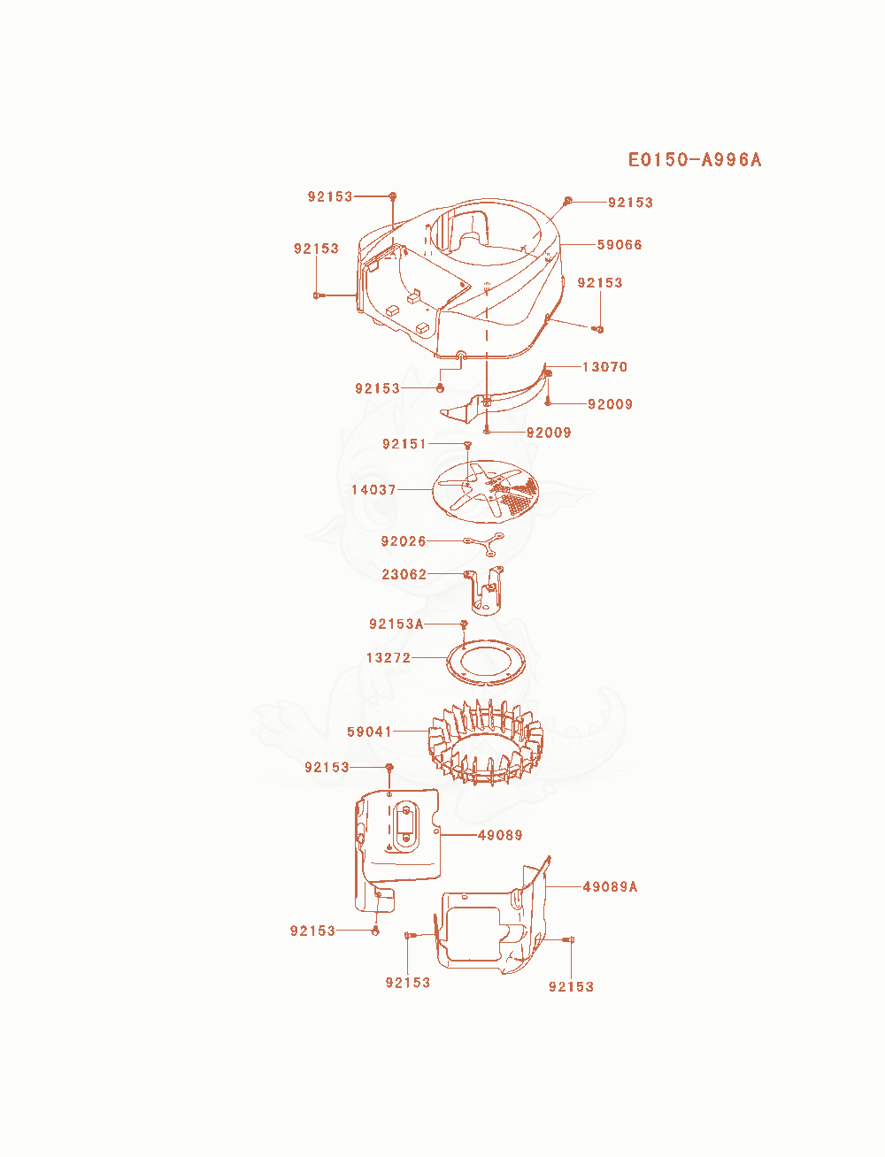 Exploded parts diagram of the Cooling-Equipment of a Kawasaki FR691V-AS16 engine, with numbered balloons