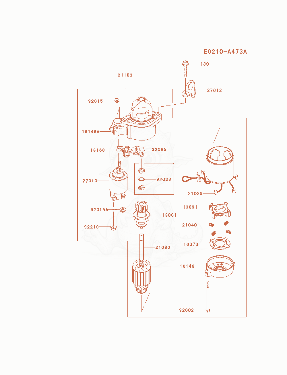 Exploded parts diagram of the Starter of a Kawasaki FX691V-AS21 engine, with numbered balloons