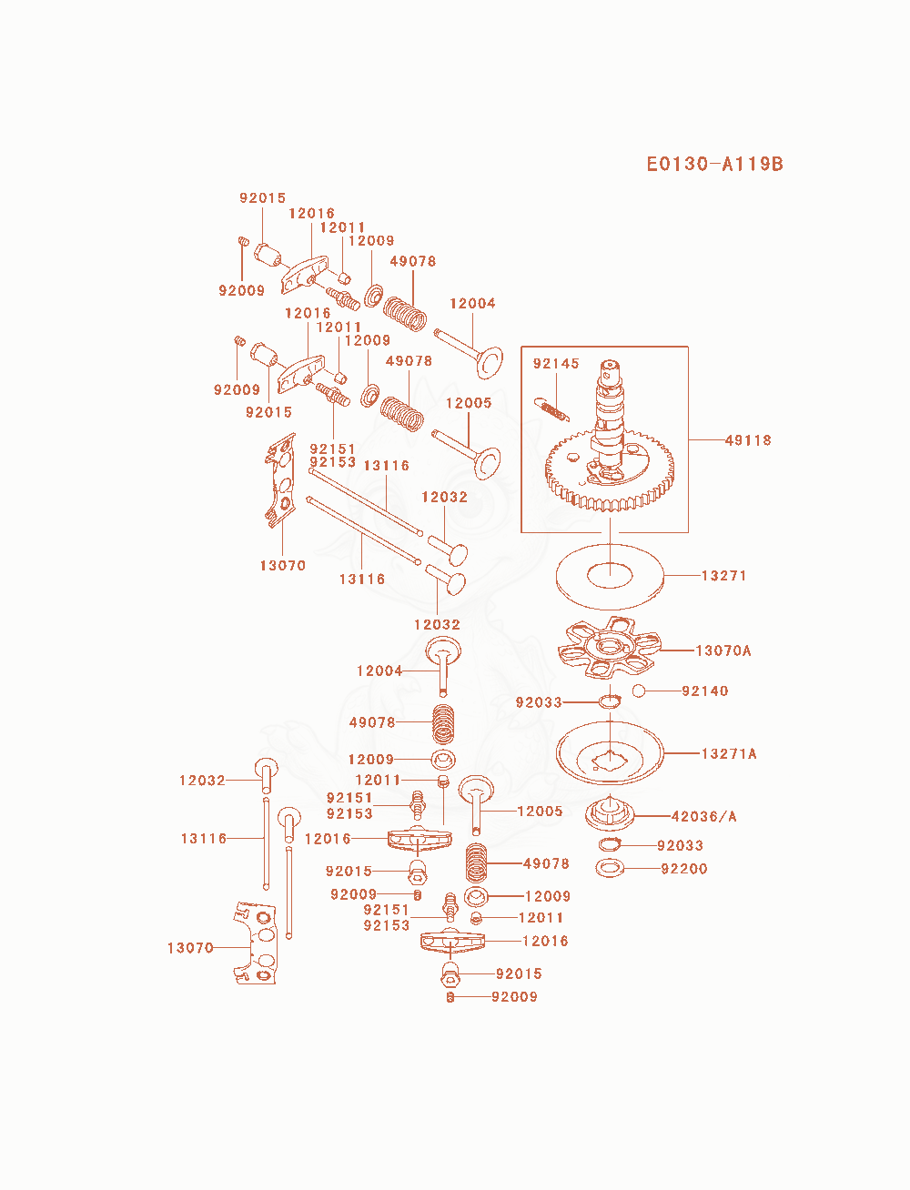 Exploded parts diagram of the Valve / Camshaft of a Kawasaki FH580V-AS06 engine, with numbered balloons