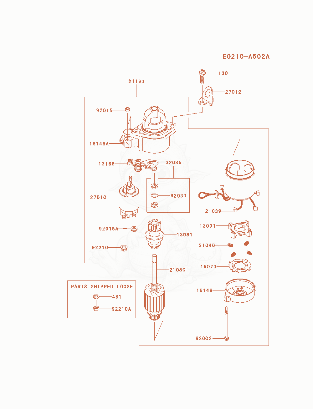 Exploded parts diagram of the Starter of a Kawasaki FX541V-AS04 engine, with numbered balloons