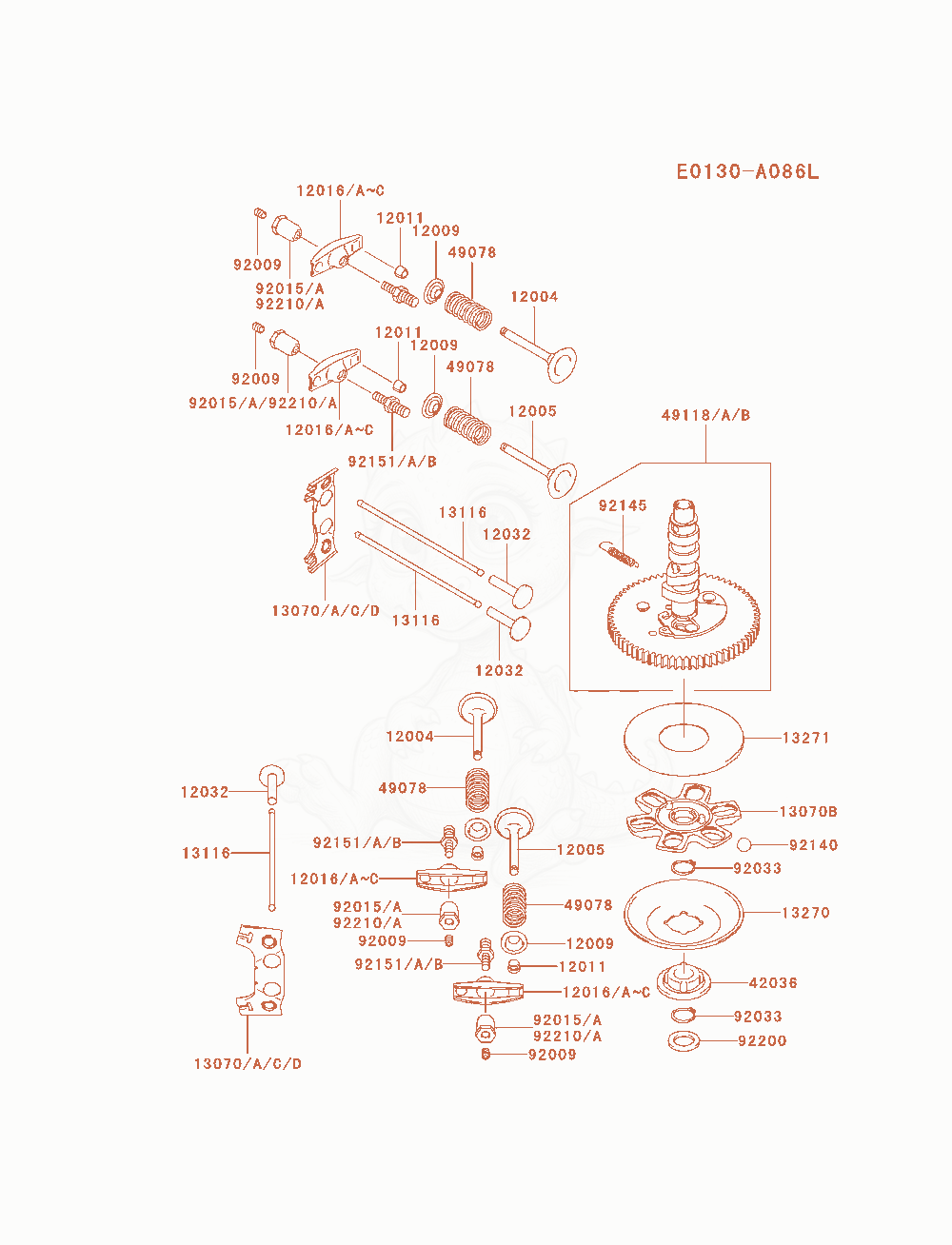 Exploded parts diagram of the Valve / Camshaft of a Kawasaki FH680V-AS09 engine, with numbered balloons