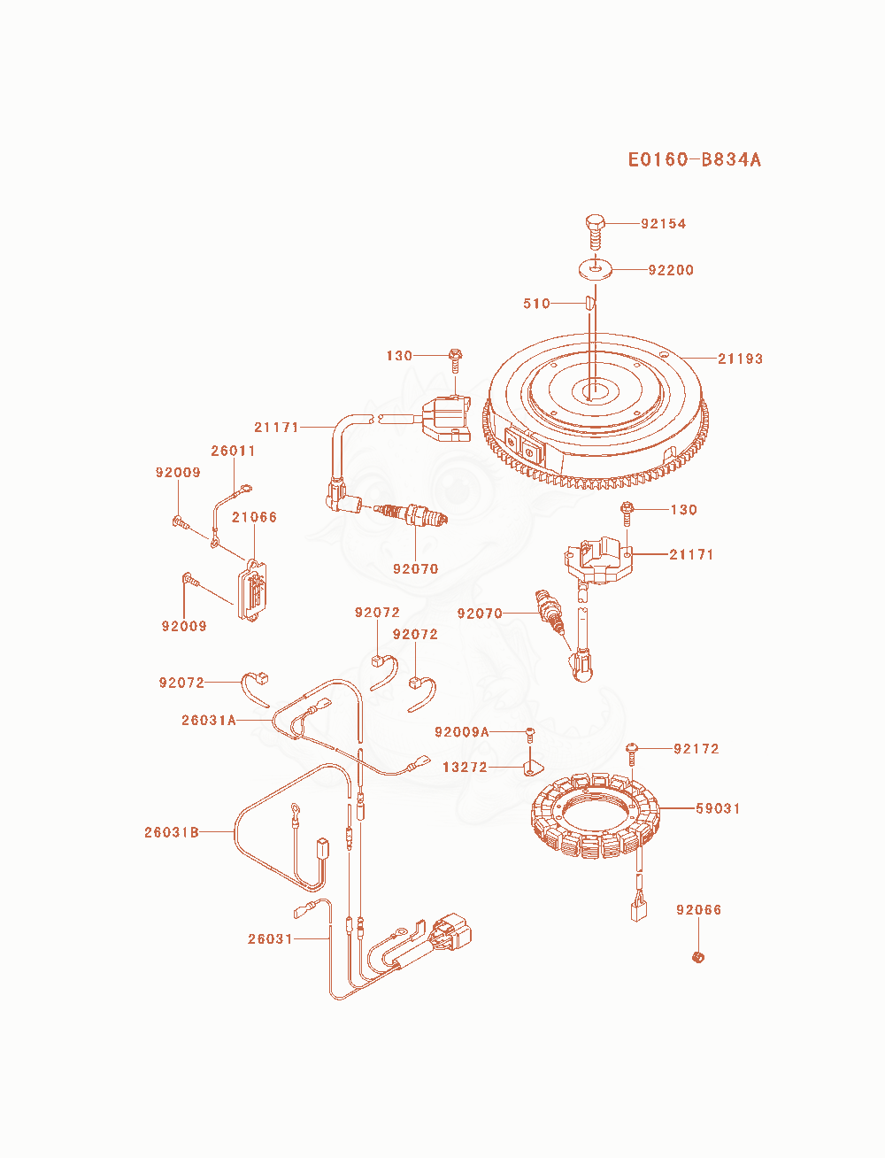 Exploded parts diagram of the Electric-Equipment of a Kawasaki FX691V-AS24 engine, with numbered balloons
