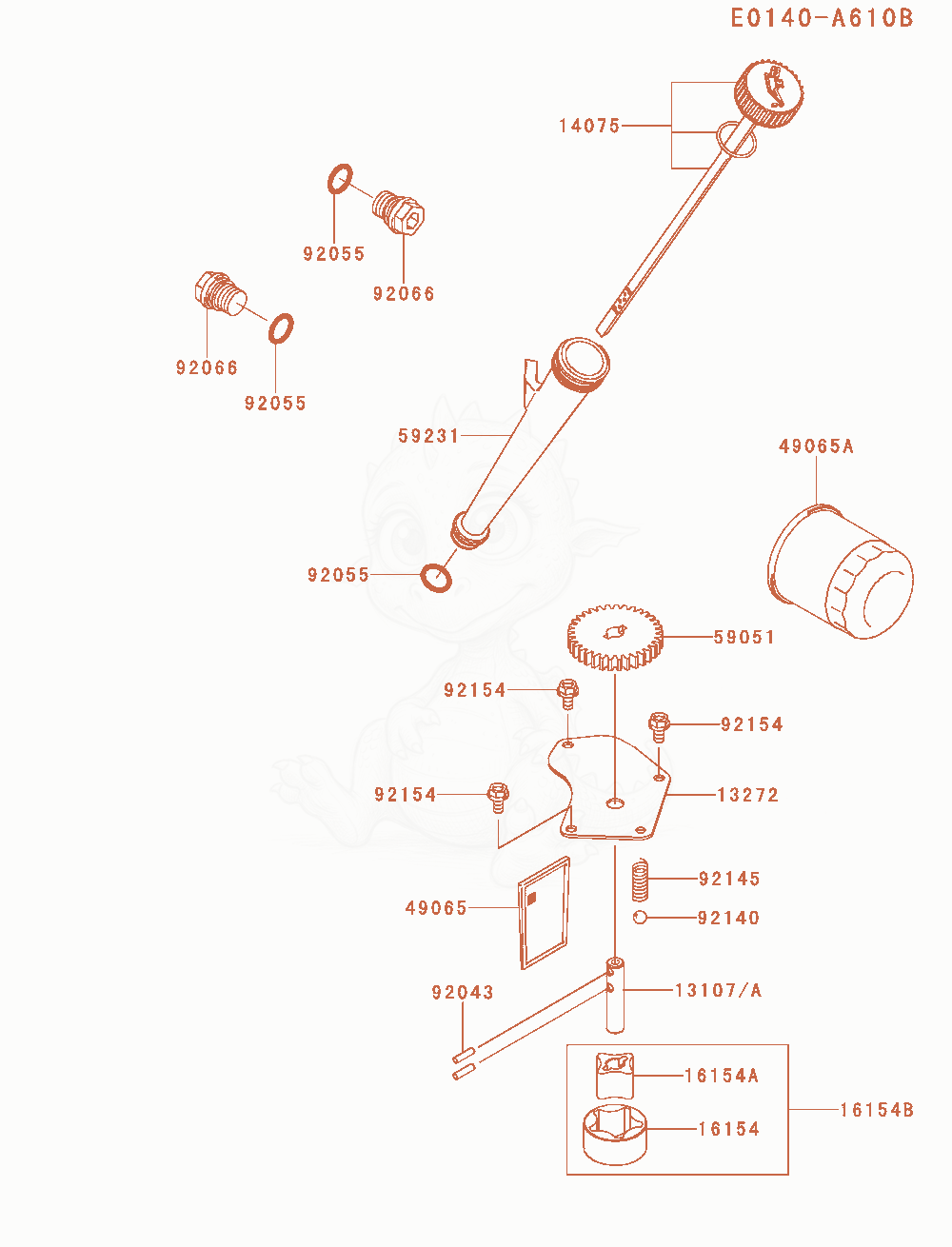 Despiece del Lubrication-Equipment de un motor Kawasaki FX751V-FS00, con globos numerados