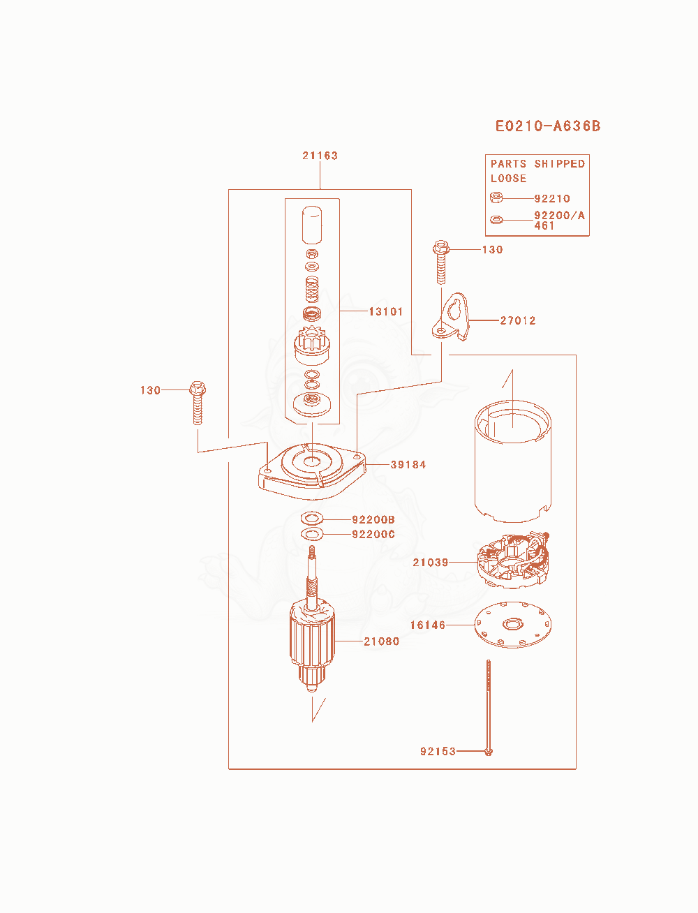 Exploded parts diagram of the Starter of a Kawasaki FS691V-BS10 engine, with numbered balloons