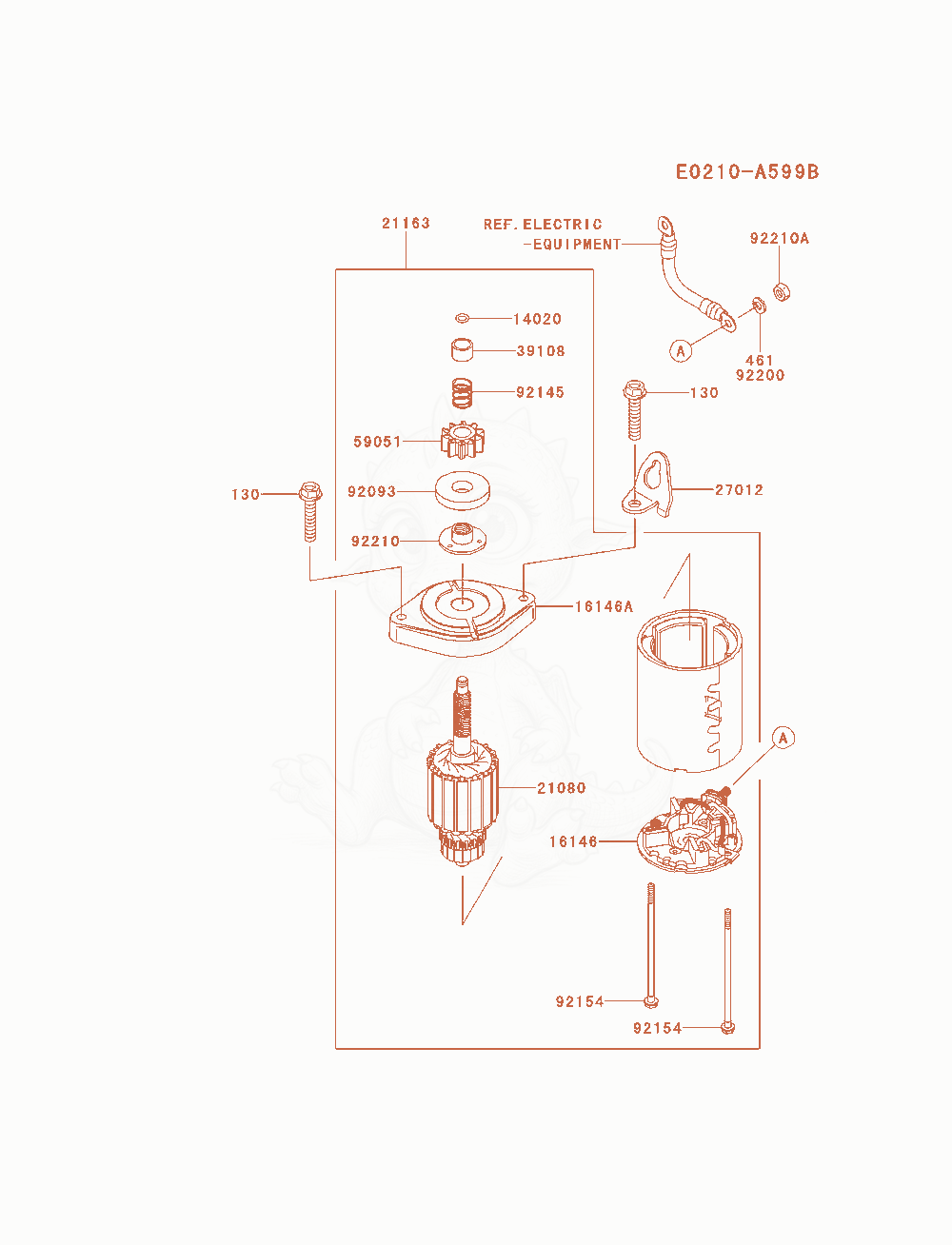 Exploded parts diagram of the Starter of a Kawasaki FS691V-BS11 engine, with numbered balloons