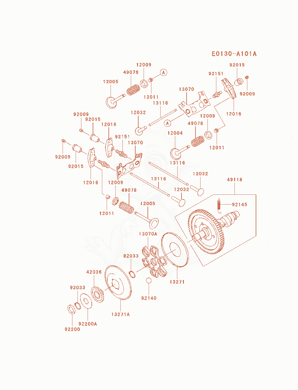Exploded parts diagram of the Valve / Camshaft of a Kawasaki FH721D-AS01 engine, with numbered balloons