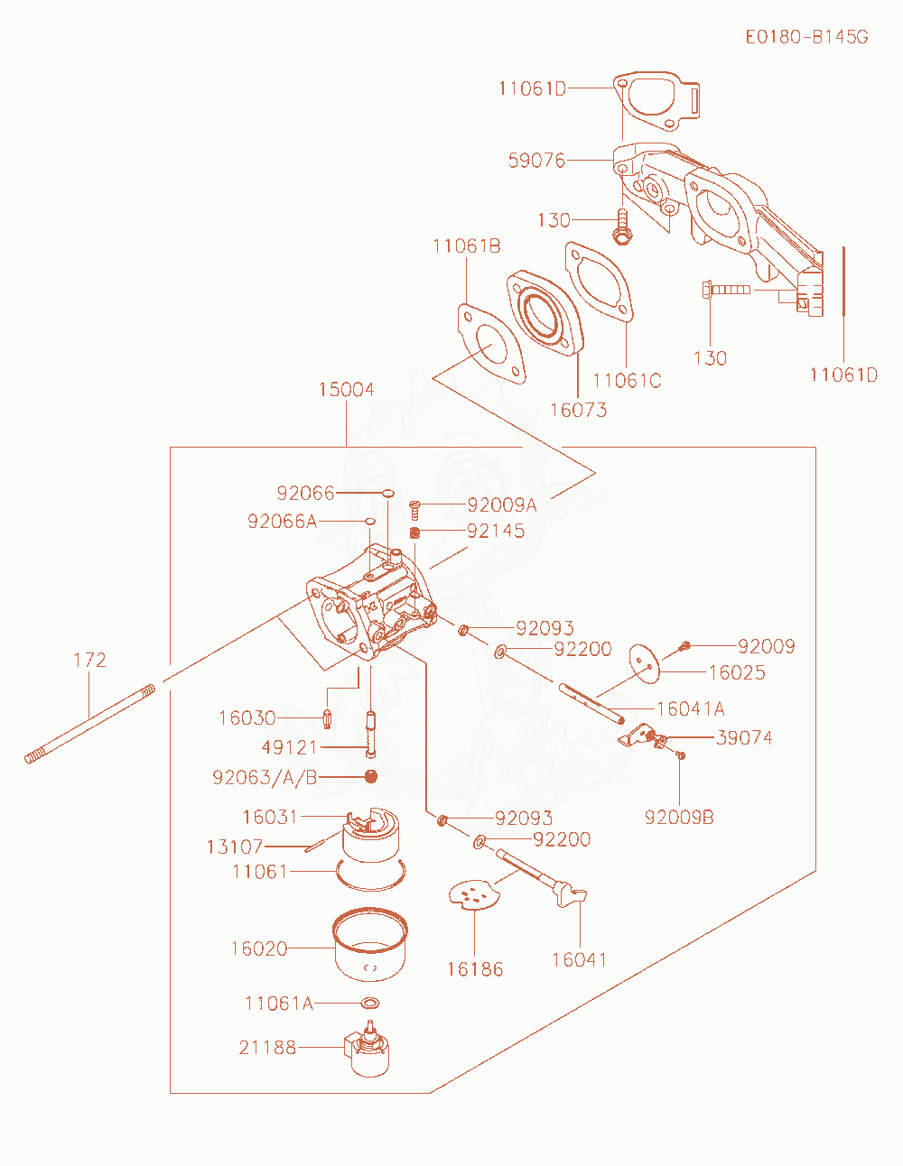 Exploded parts diagram of the Carburetor of a Kawasaki FR651V-AR04 engine, with numbered balloons