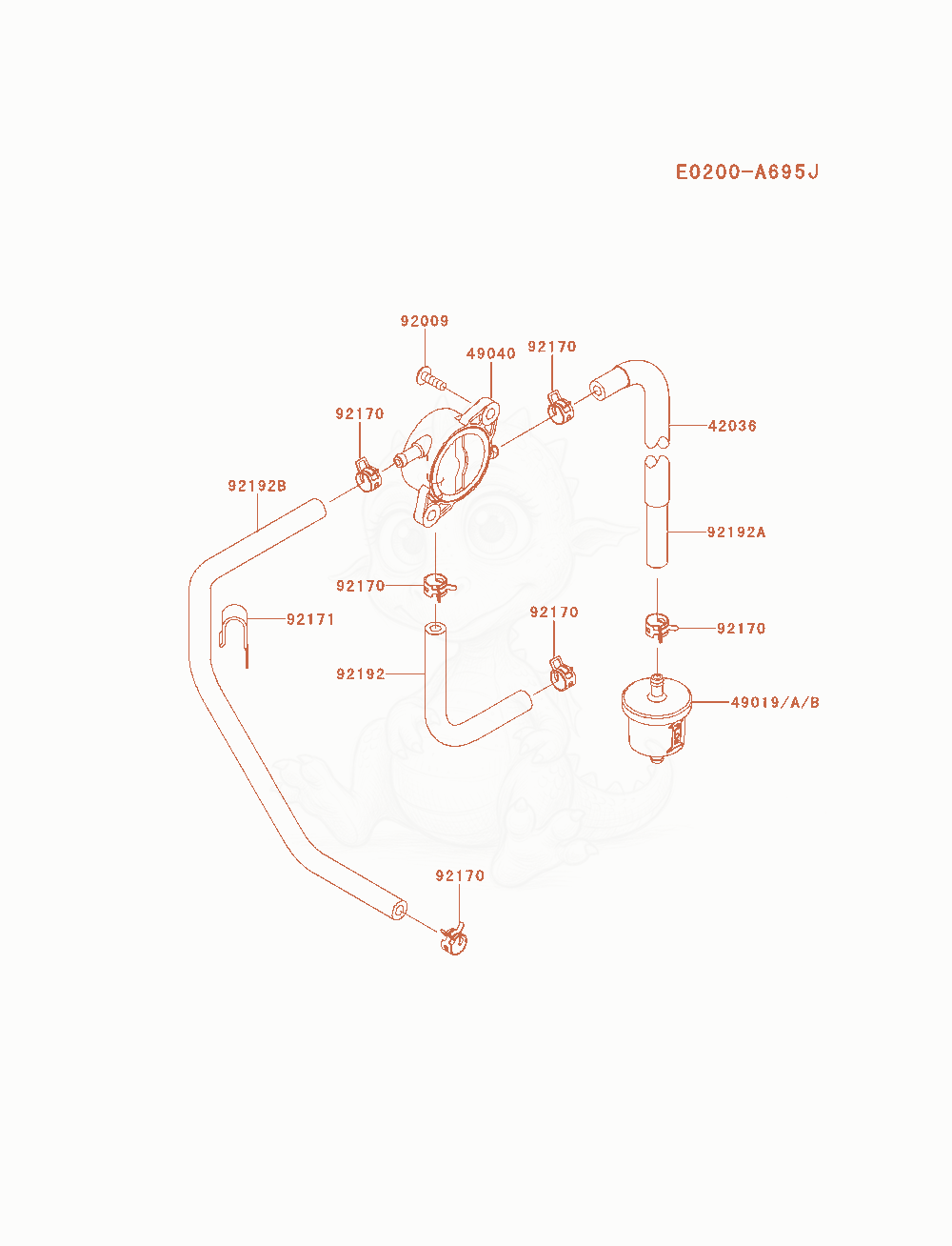 Exploded parts diagram of the Fuel-Tank / Fuel-Valve of a Kawasaki FR541V-AS00 engine, with numbered balloons