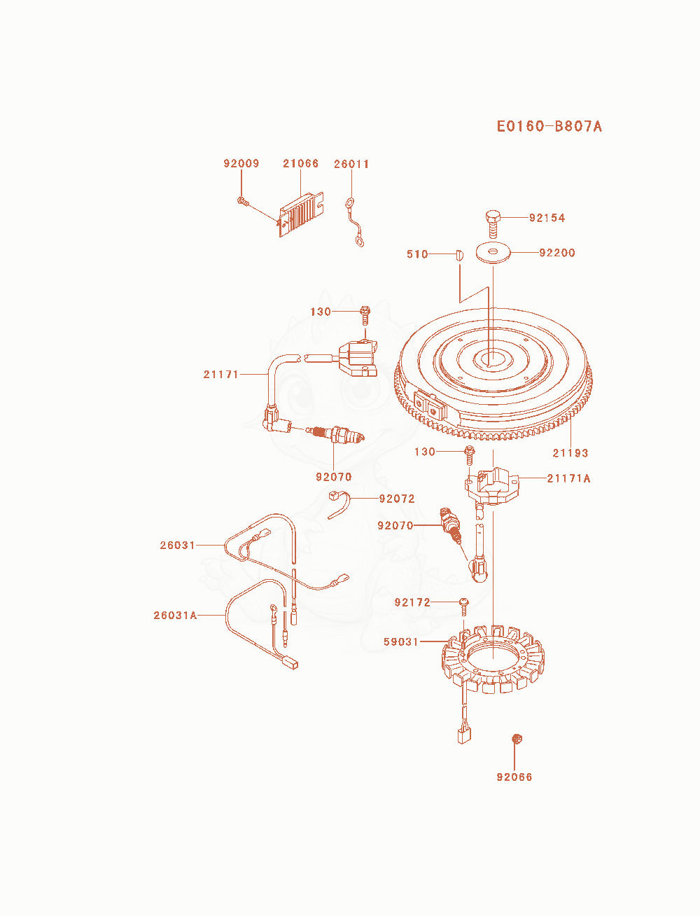 Exploded parts diagram of the Electric-Equipment of a Kawasaki FX921V-AS12 engine, with numbered balloons