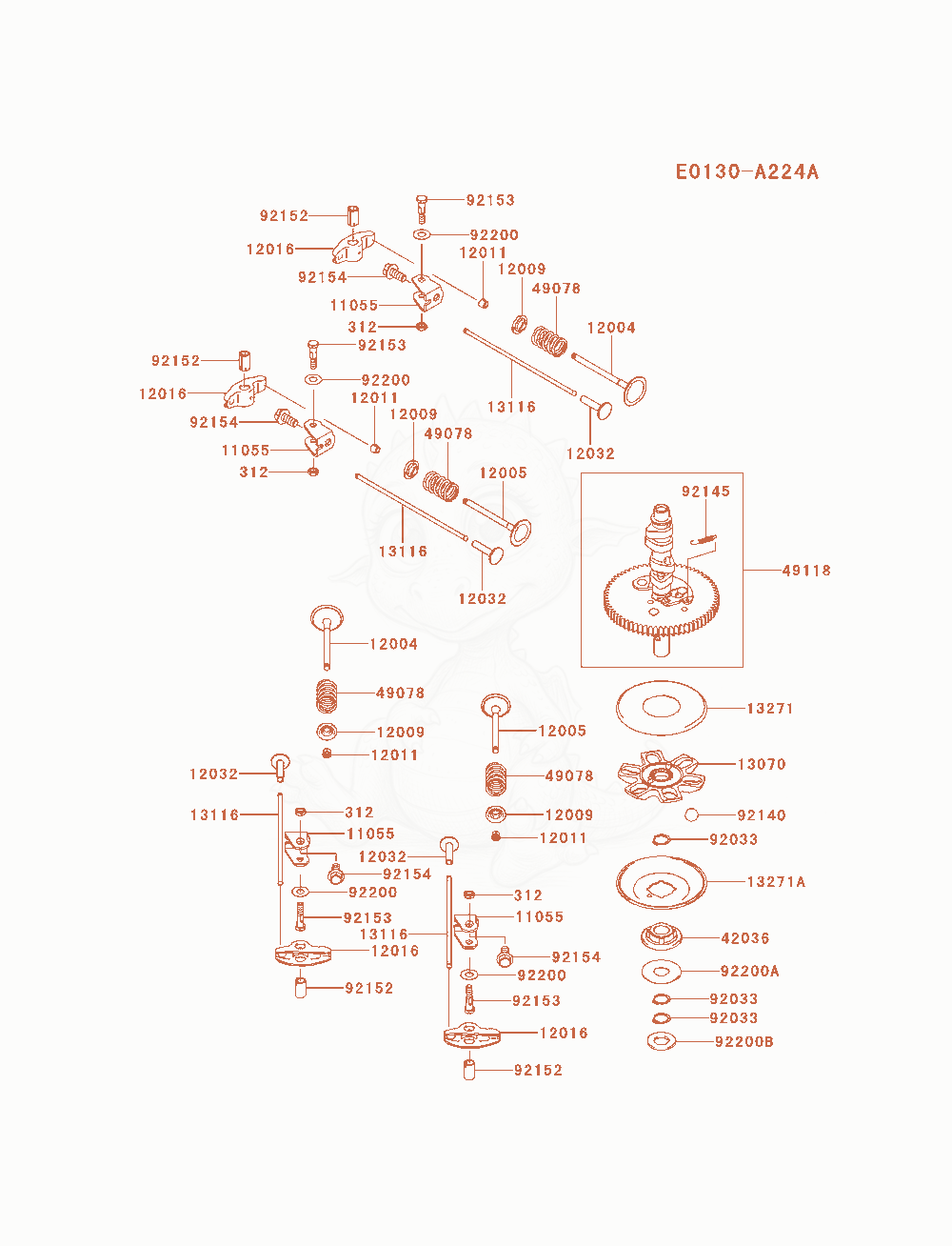 Exploded parts diagram of the Valve / Camshaft of a Kawasaki FX691V-AS21 engine, with numbered balloons