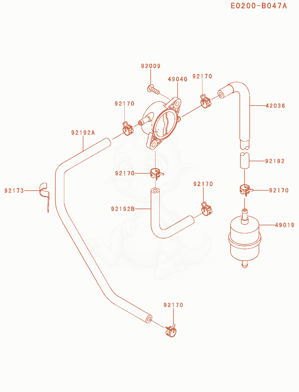 Exploded parts diagram of the Fuel-Tank / Fuel-Valve of a Kawasaki FX730V-AR00 engine, with numbered balloons
