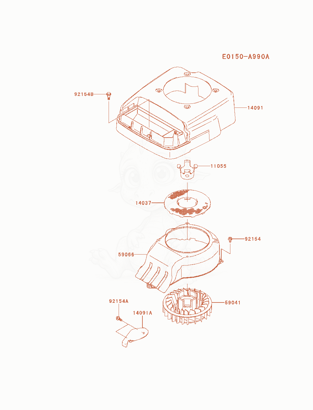 Exploded parts diagram of the Cooling-Equipment of a Kawasaki FJ180V-AM01 engine, with numbered balloons