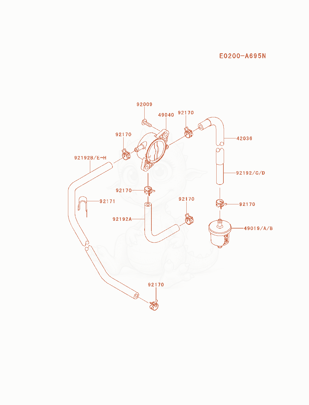 Exploded parts diagram of the Fuel-Tank / Fuel-Valve of a Kawasaki FX541V-AS00 engine, with numbered balloons