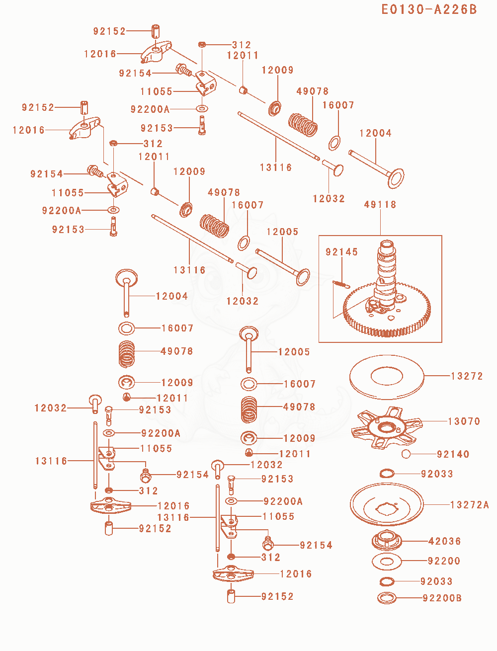 Exploded parts diagram of the Valve / Camshaft of a Kawasaki FX850V-MS00 engine, with numbered balloons