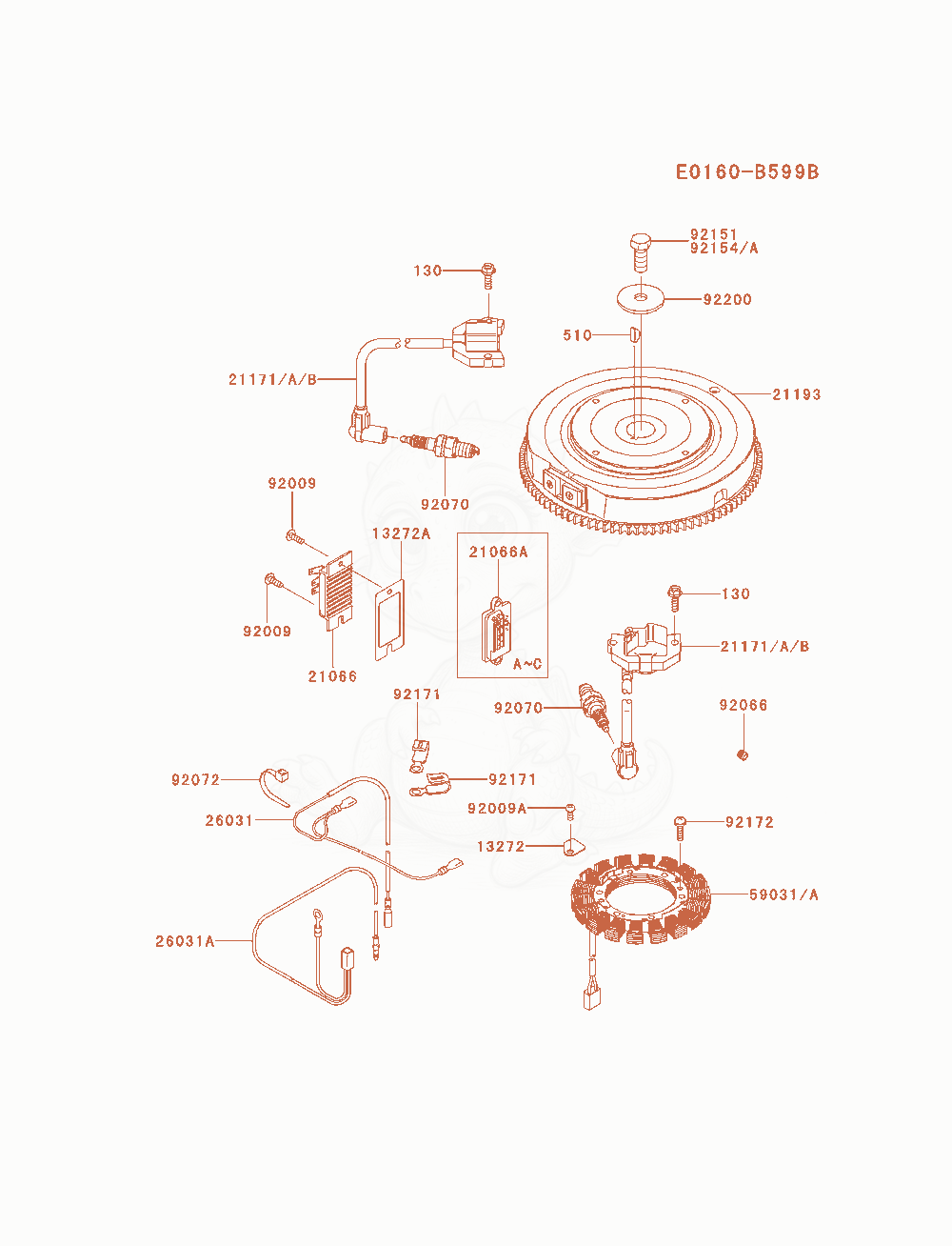 Exploded parts diagram of the Electric-Equipment of a Kawasaki FX730V-AS05 engine, with numbered balloons