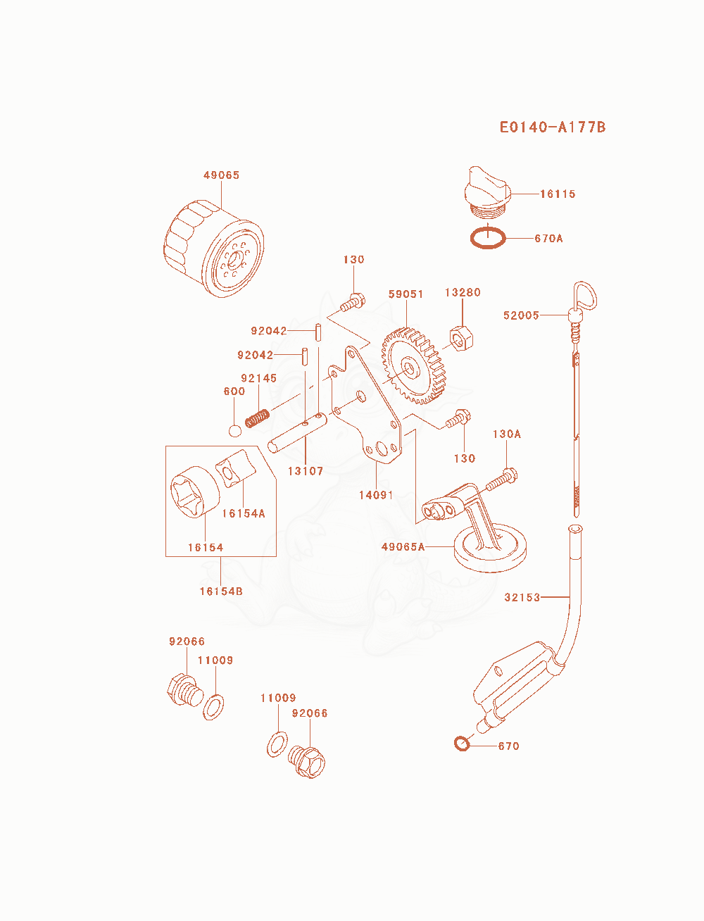 Exploded parts diagram of the Lubrication-Equipment of a Kawasaki FD791D-FS04 engine, with numbered balloons