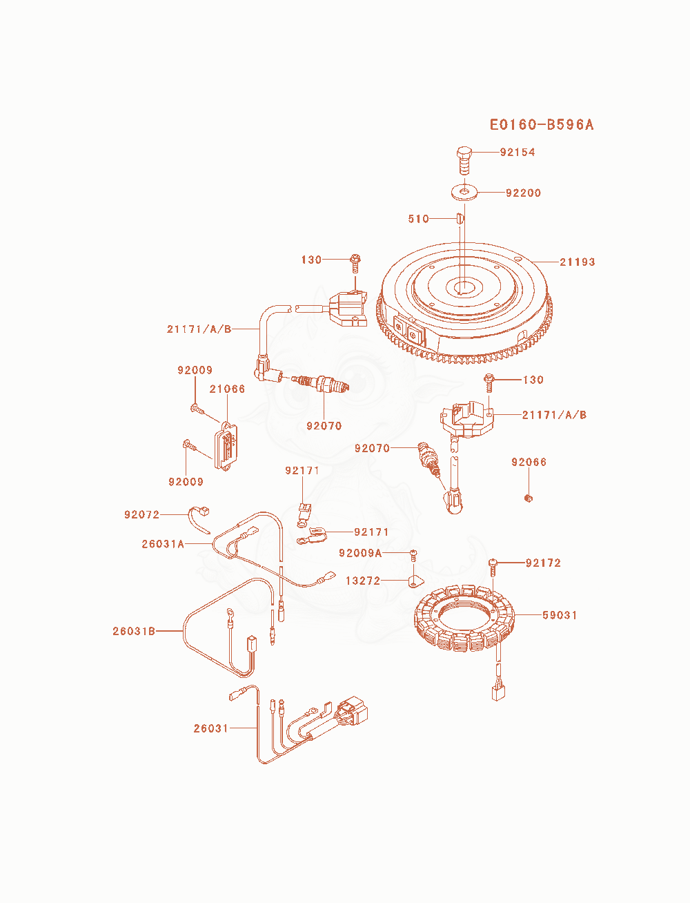 Exploded parts diagram of the Electric-Equipment of a Kawasaki FX730V-AS13 engine, with numbered balloons