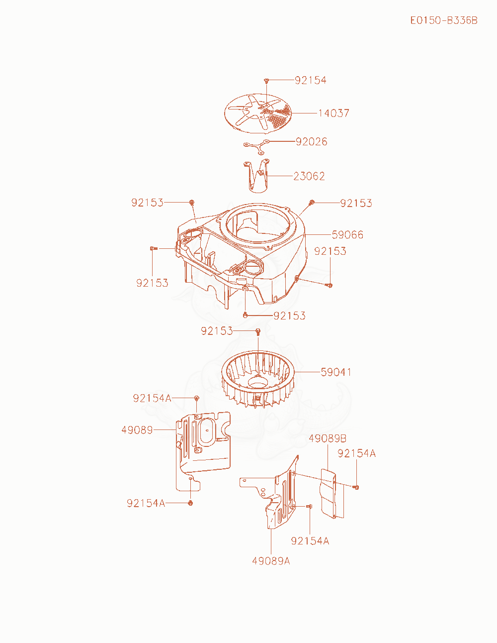 Exploded parts diagram of the Cooling-Equipment of a Kawasaki FS730V-AS70 engine, with numbered balloons