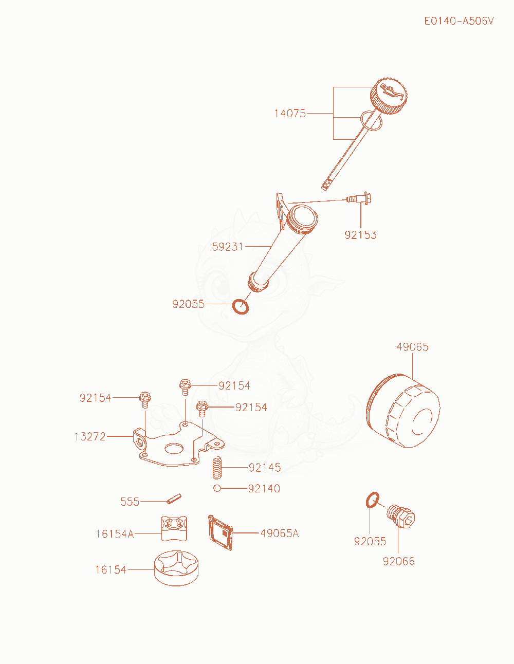 Exploded parts diagram of the Lubrication-Equipment of a Kawasaki FR730V-AS25 engine, with numbered balloons
