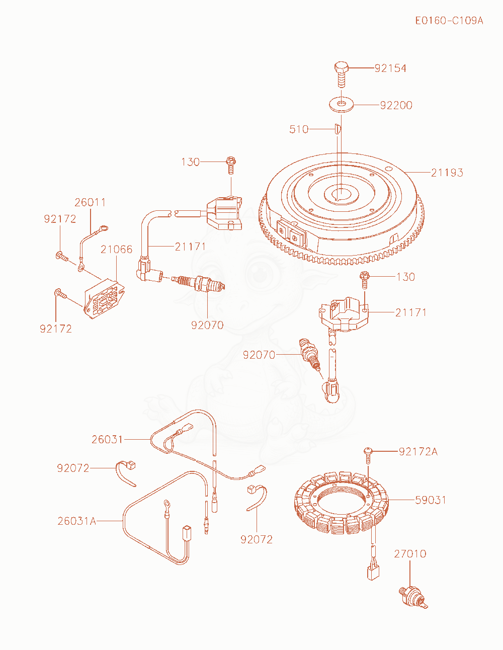 Exploded parts diagram of the Electric-Equipment of a Kawasaki FX600V-AS18 engine, with numbered balloons