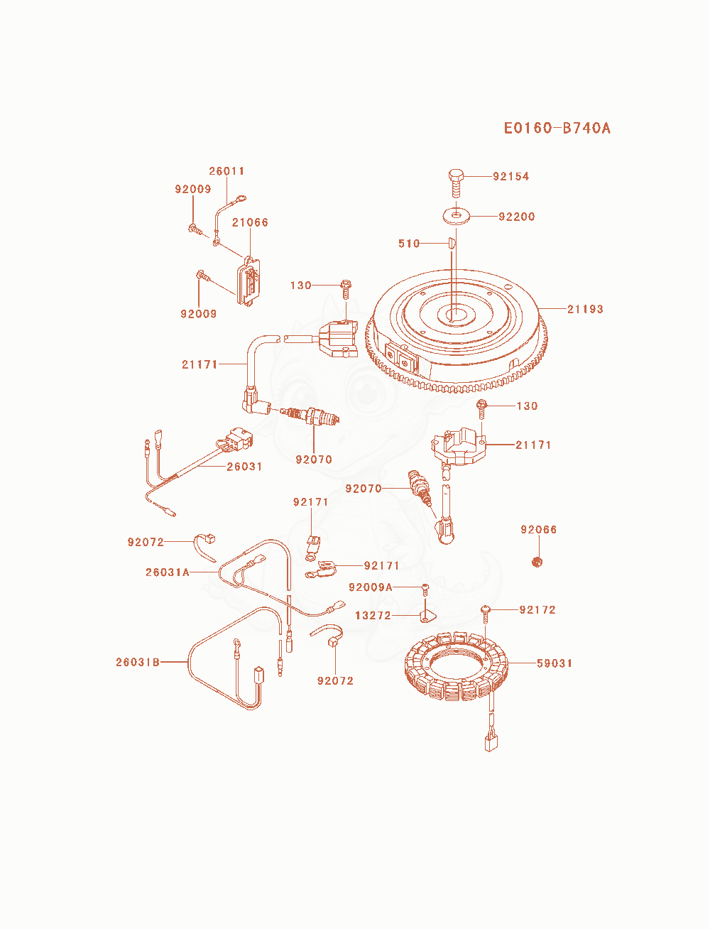 Exploded parts diagram of the Electric-Equipment of a Kawasaki FS651V-AS15 engine, with numbered balloons