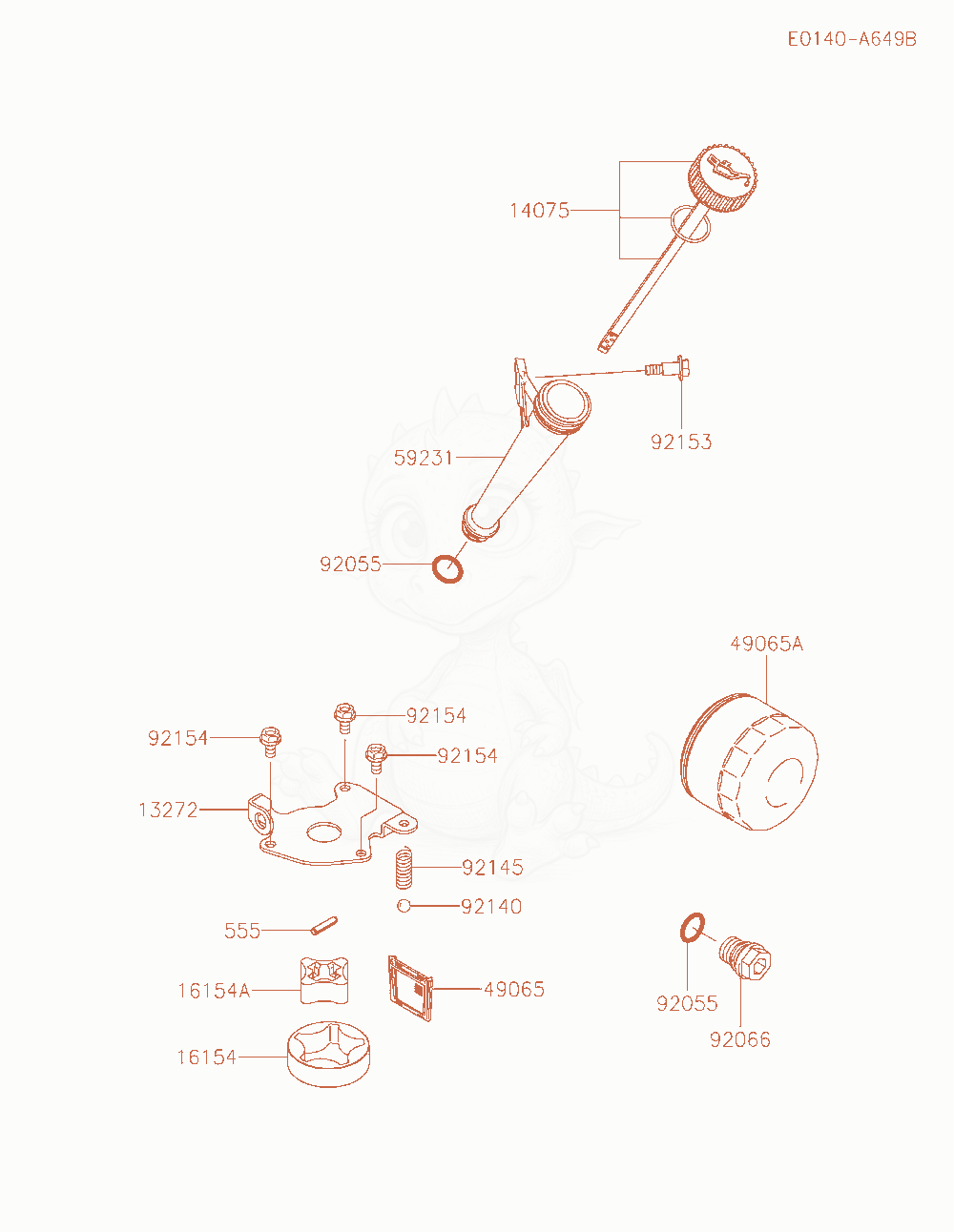 Exploded parts diagram of the Lubrication-Equipment of a Kawasaki FS541V-CS30 engine, with numbered balloons