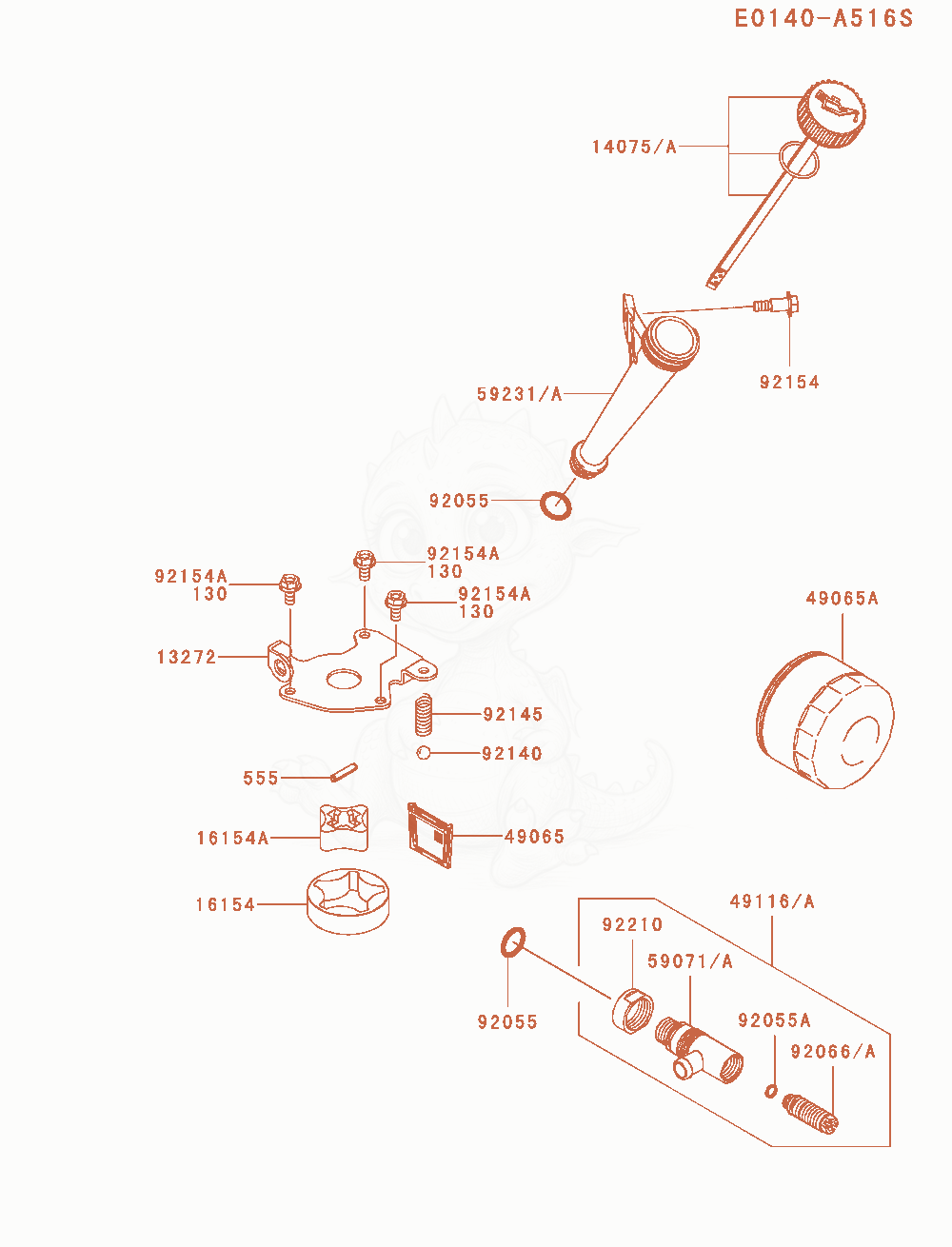 Exploded parts diagram of the Lubrication-Equipment of a Kawasaki FR691V-AS06 engine, with numbered balloons