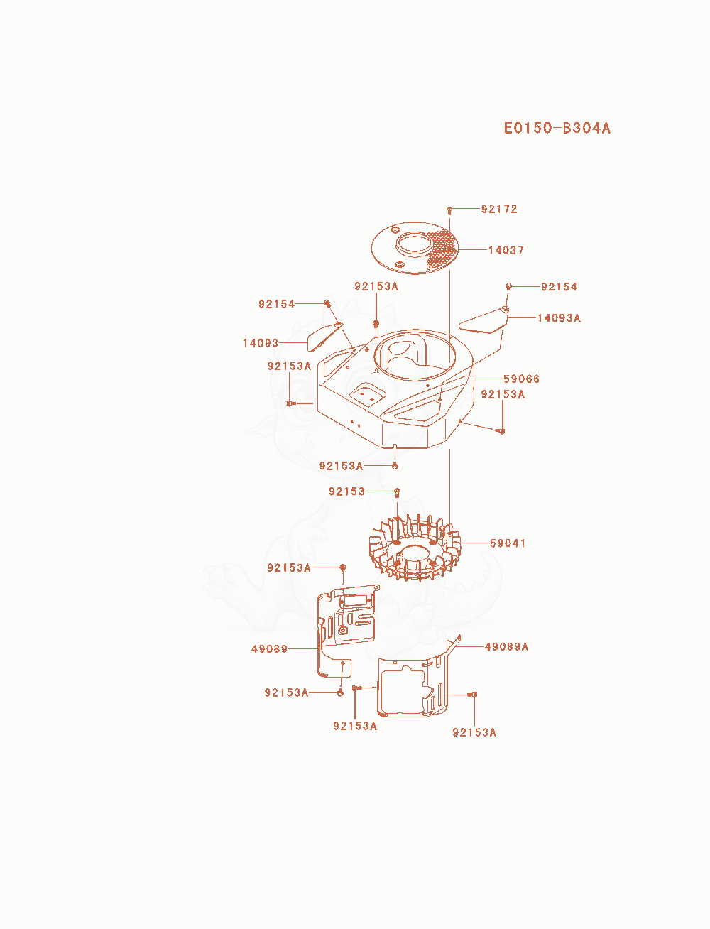 Exploded parts diagram of the Cooling-Equipment of a Kawasaki FX481V-ES01 engine, with numbered balloons