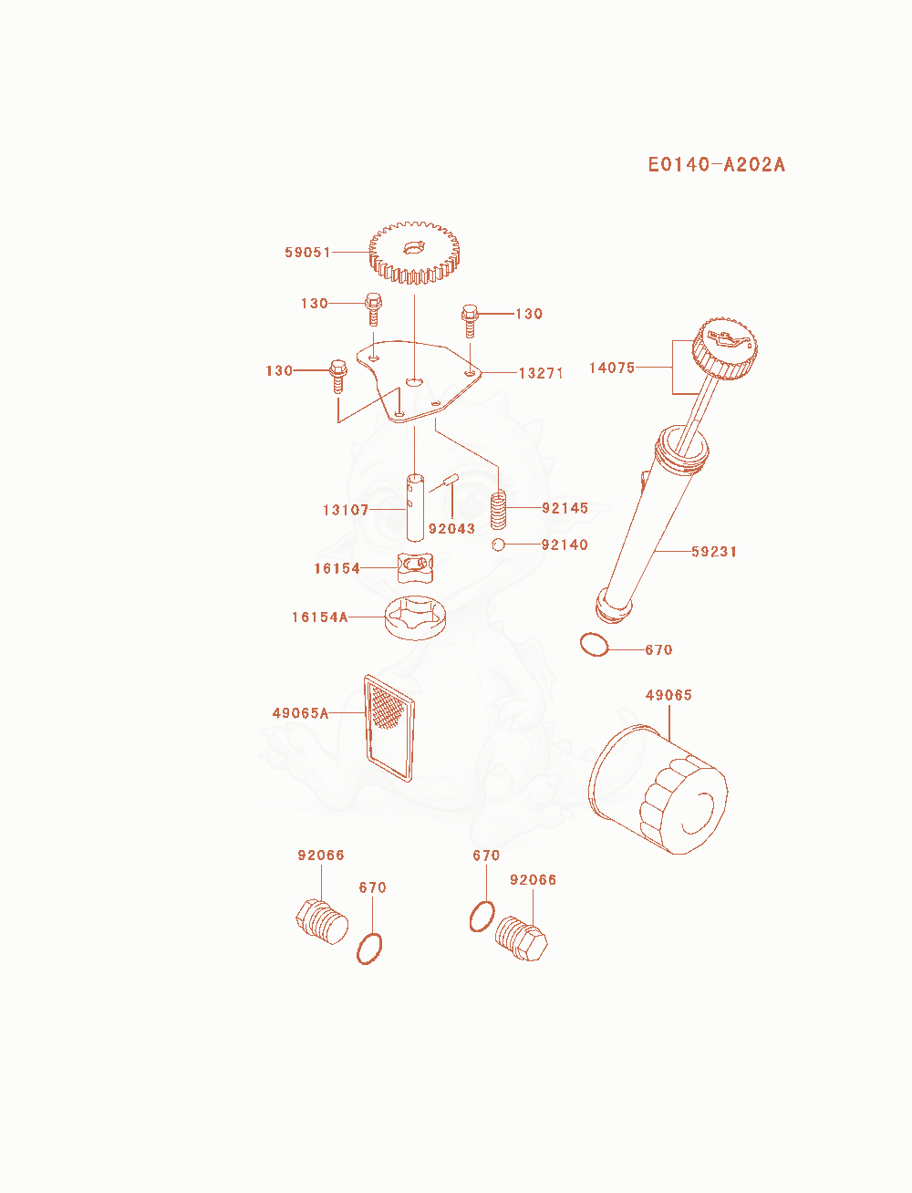 Despiece del Lubrication-Equipment de un motor Kawasaki FH580V-AS18, con globos numerados