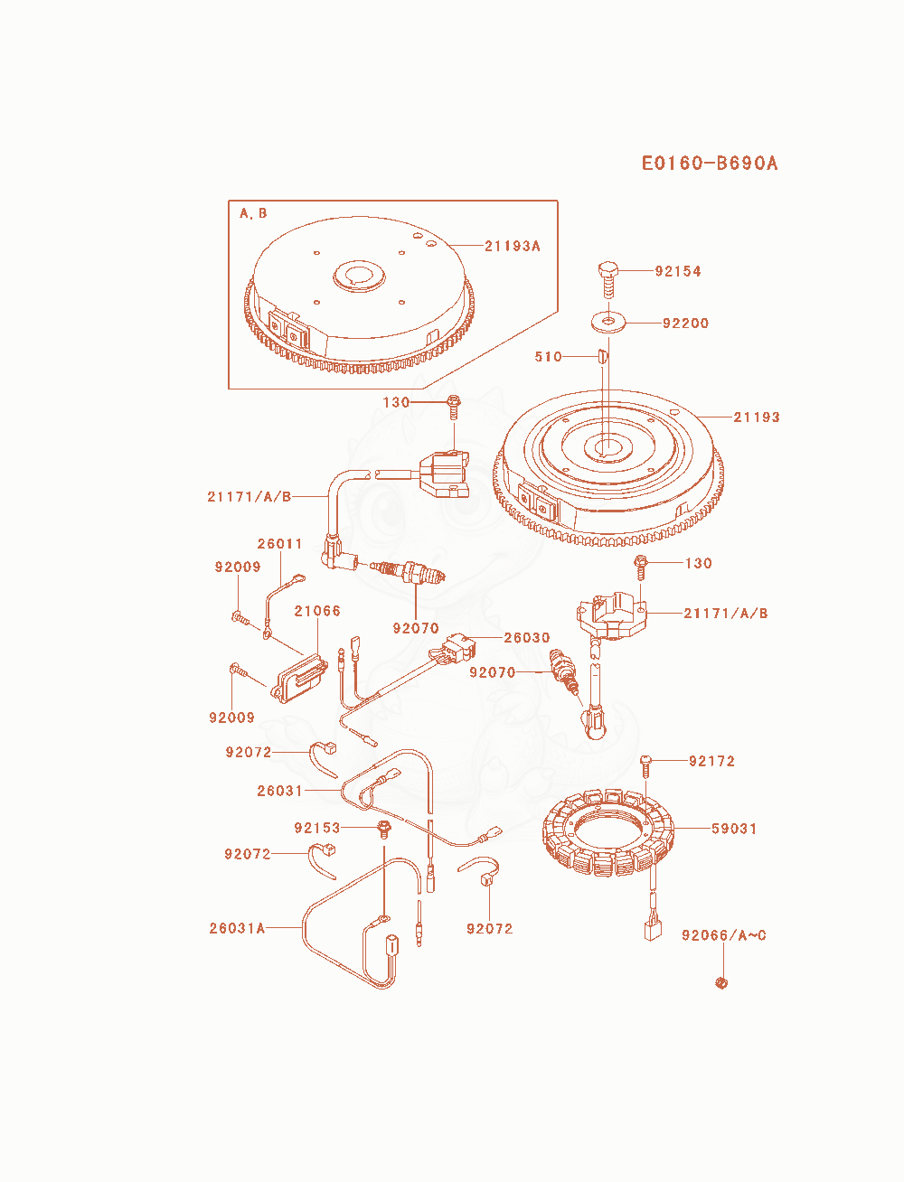 Exploded parts diagram of the Electric-Equipment of a Kawasaki FR541V-CS04 engine, with numbered balloons