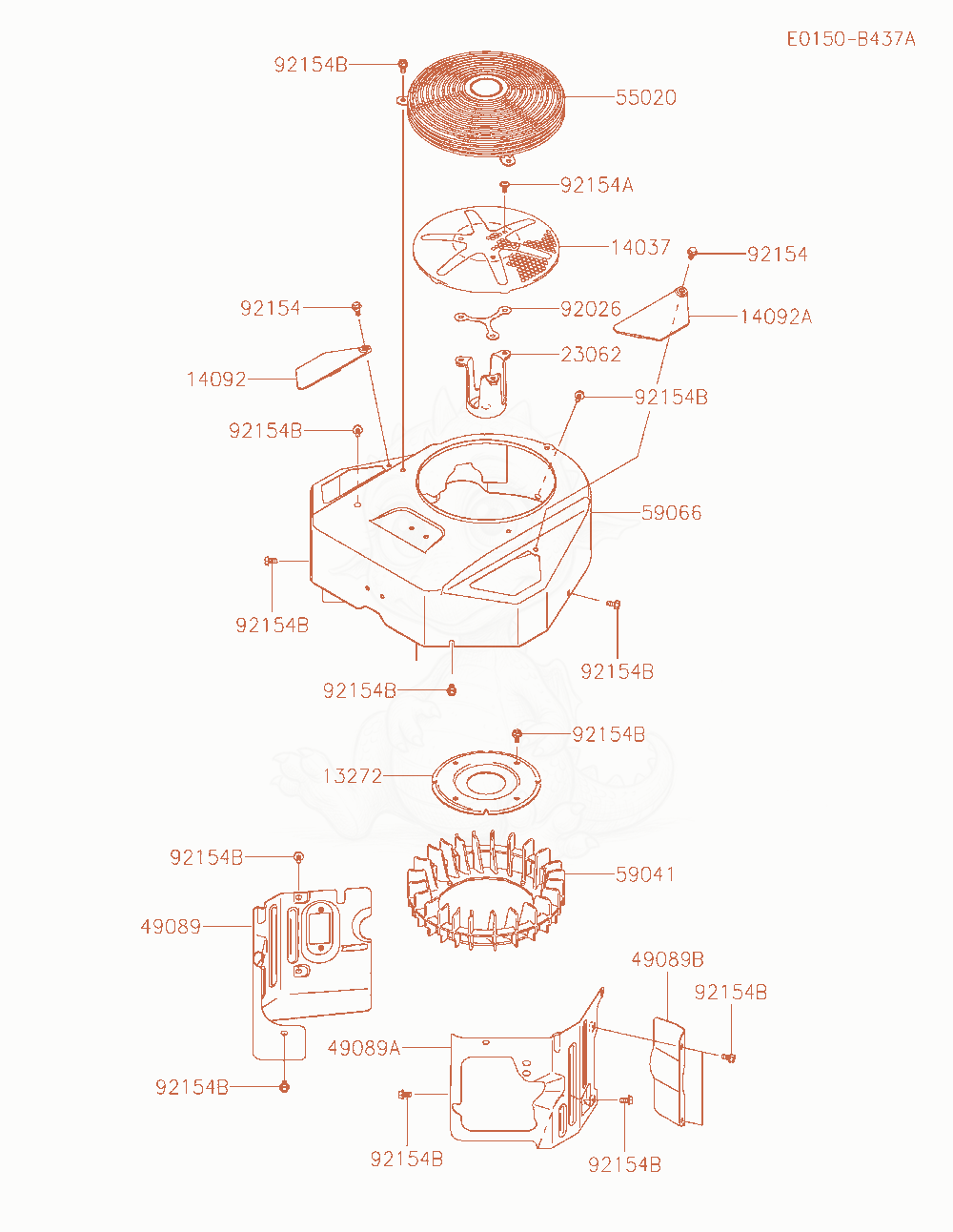 Exploded parts diagram of the Cooling-Equipment of a Kawasaki FX691V-AS29 engine, with numbered balloons