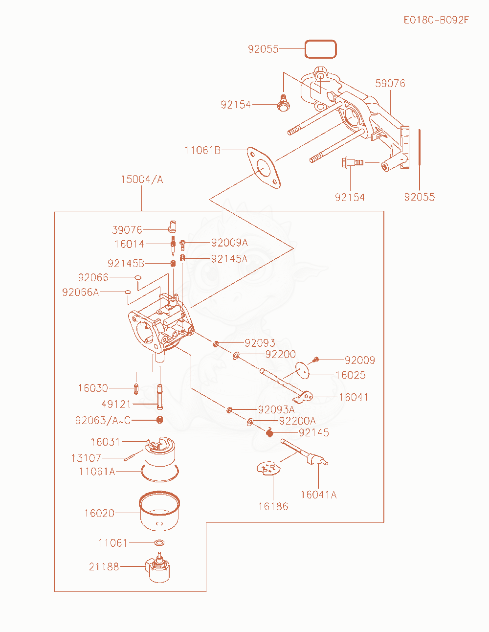 Exploded parts diagram of the Carburetor of a Kawasaki FR541V-GS00 engine, with numbered balloons