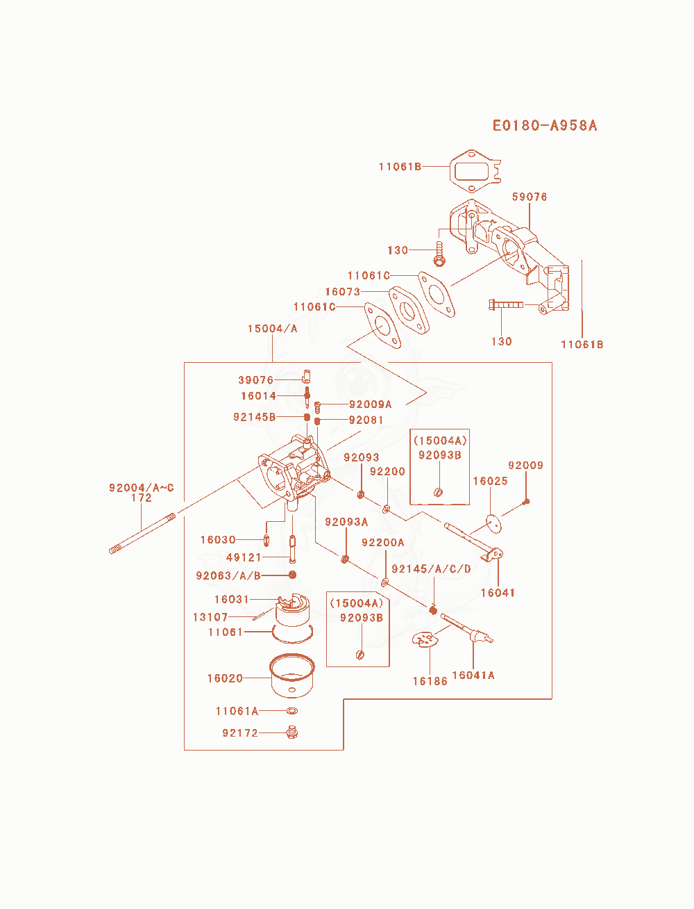 Exploded parts diagram of the Carburetor of a Kawasaki FX541V-BS06 engine, with numbered balloons