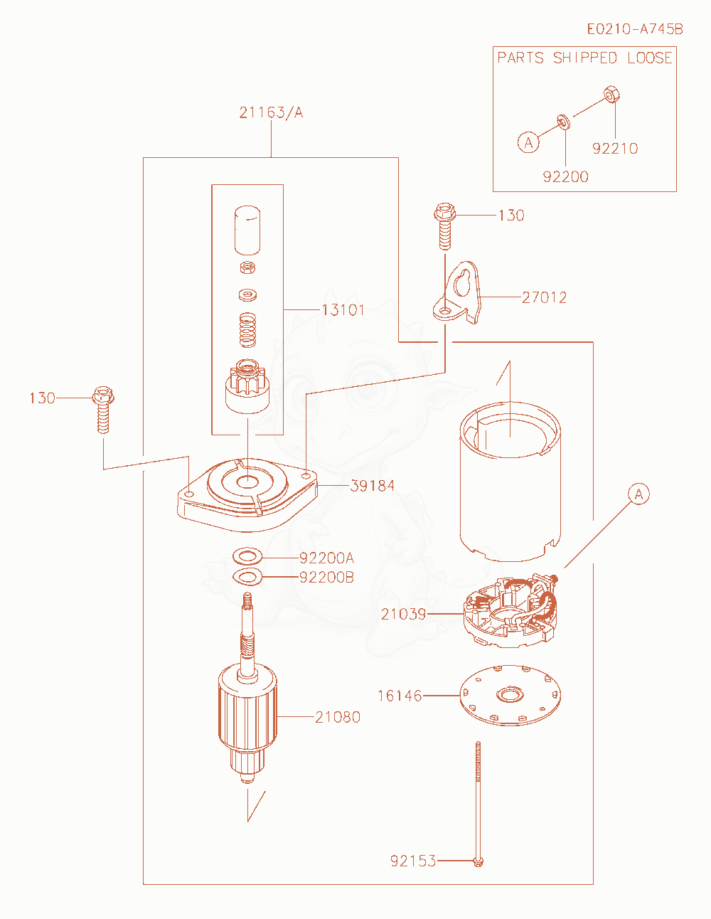 Exploded parts diagram of the Starter of a Kawasaki FS691V-BE51 engine, with numbered balloons