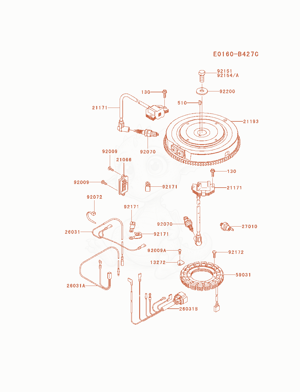 Exploded parts diagram of the Electric-Equipment of a Kawasaki FX691V-AS08 engine, with numbered balloons