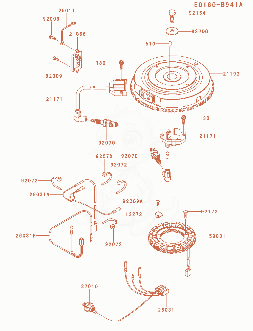 Exploded parts diagram of the Electric-Equipment of a Kawasaki FS730V-AS53 engine, with numbered balloons