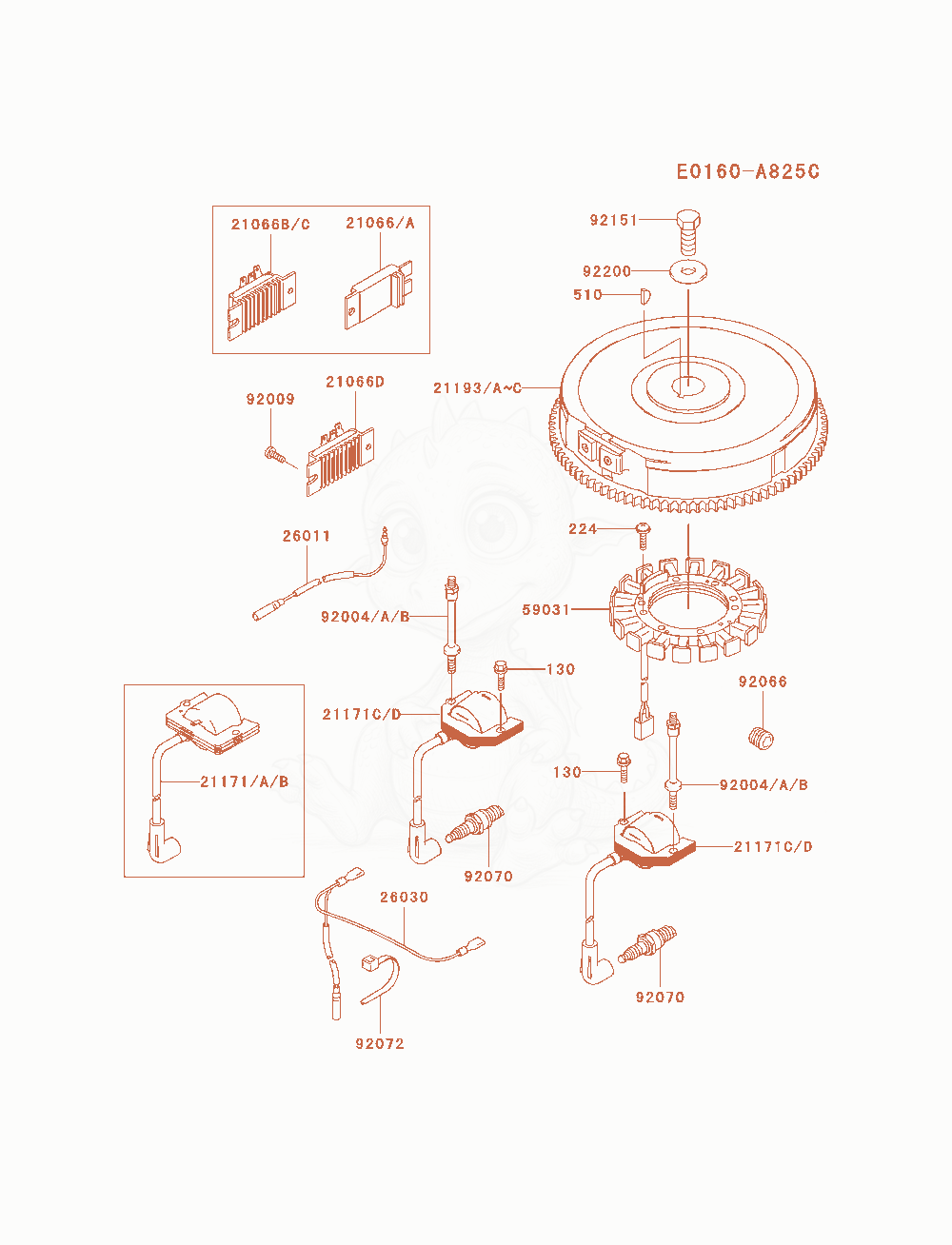 Exploded parts diagram of the Electric-Equipment of a Kawasaki FH680V-AS08 engine, with numbered balloons