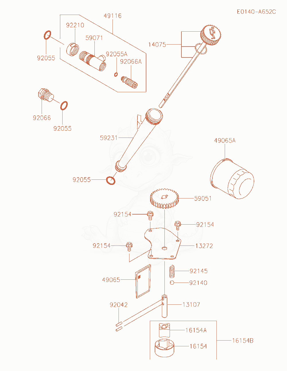 Exploded parts diagram of the Lubrication-Equipment of a Kawasaki FX850V-AS23 engine, with numbered balloons