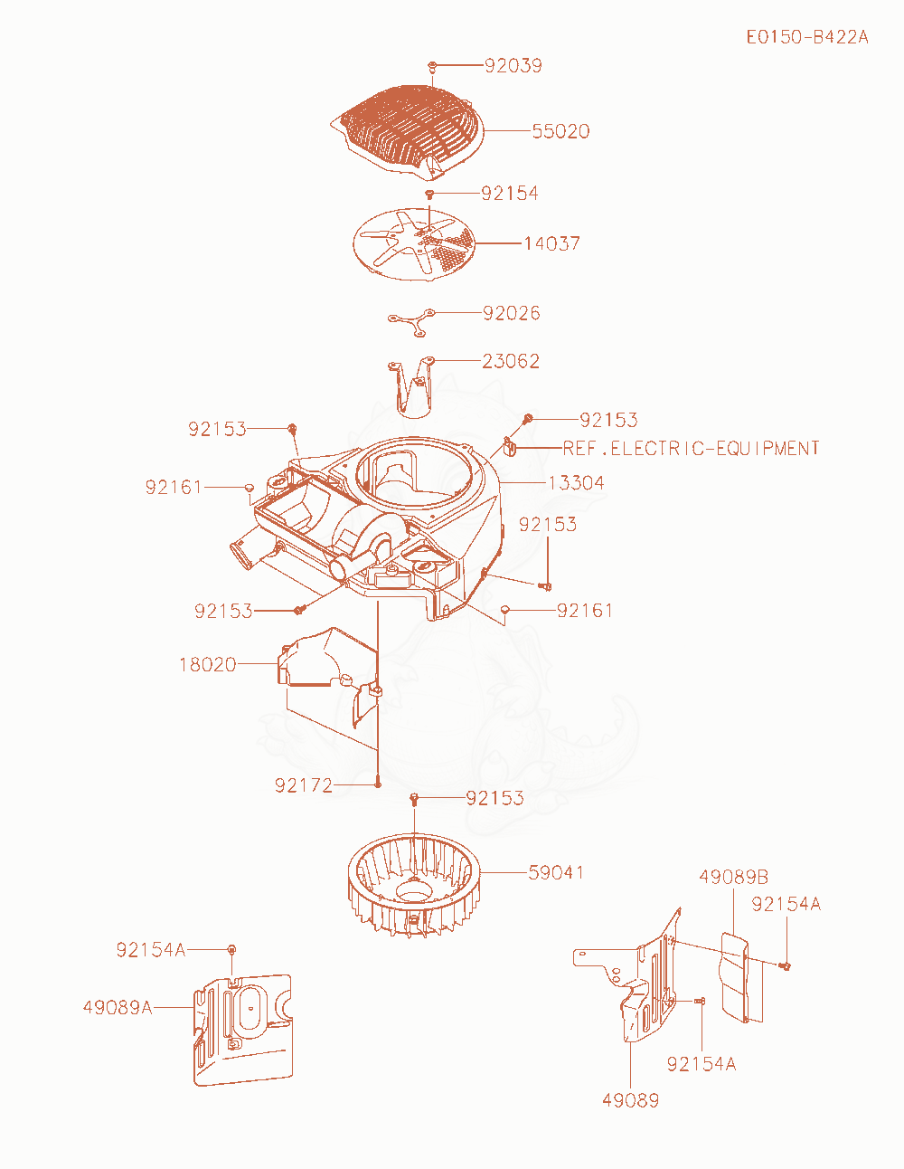 Exploded parts diagram of the Cooling-Equipment of a Kawasaki FT730V-AW00 engine, with numbered balloons