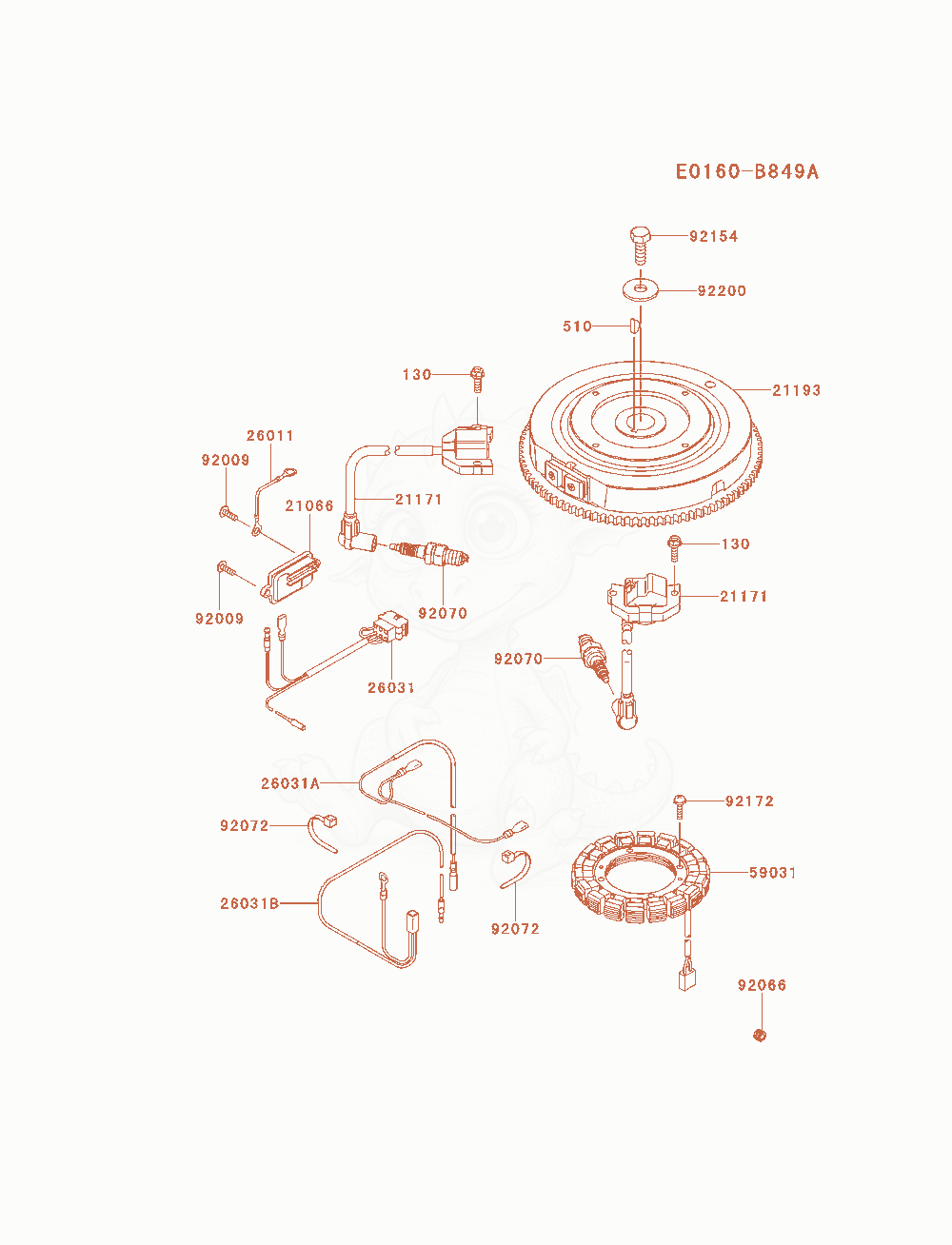 Exploded parts diagram of the Electric-Equipment of a Kawasaki FX481V-ES04 engine, with numbered balloons