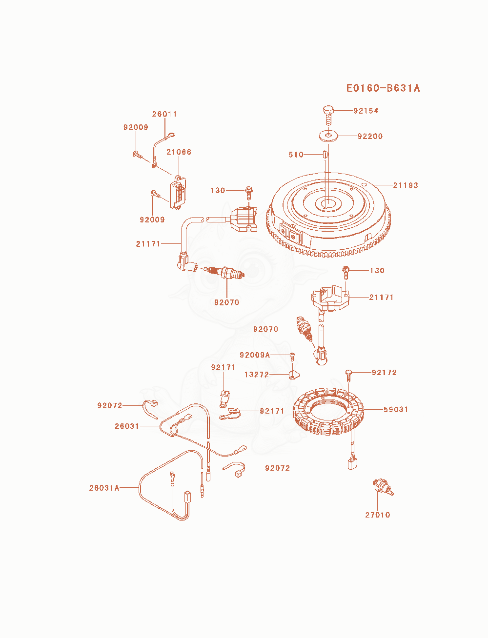 Exploded parts diagram of the Electric-Equipment of a Kawasaki FR651V-AS18 engine, with numbered balloons