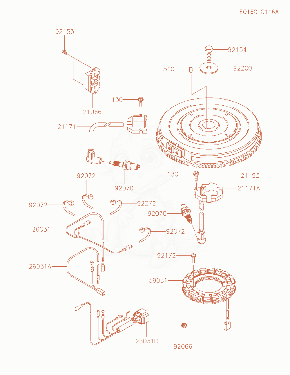 Exploded parts diagram of the Electric-Equipment of a Kawasaki FX801V-BS04 engine, with numbered balloons