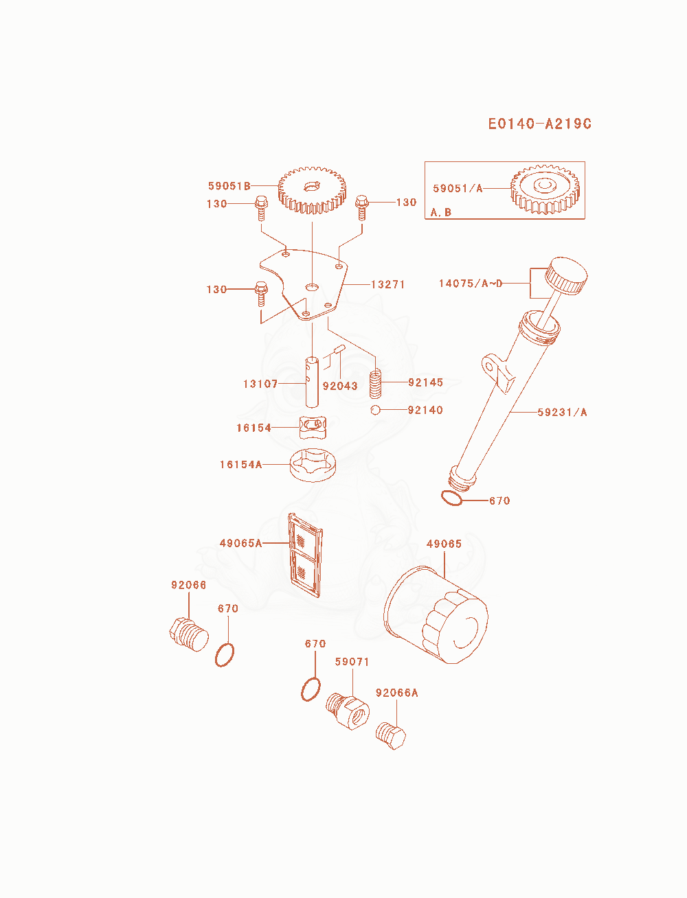 Exploded parts diagram of the Lubrication-Equipment of a Kawasaki FH680V-AS13 engine, with numbered balloons