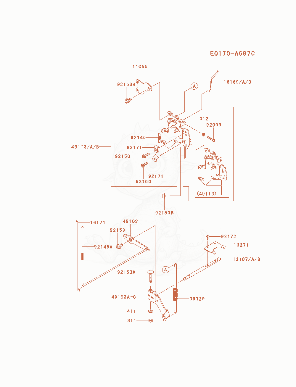 Exploded parts diagram of the Control-Equipment of a Kawasaki FX801V-AS00 engine, with numbered balloons