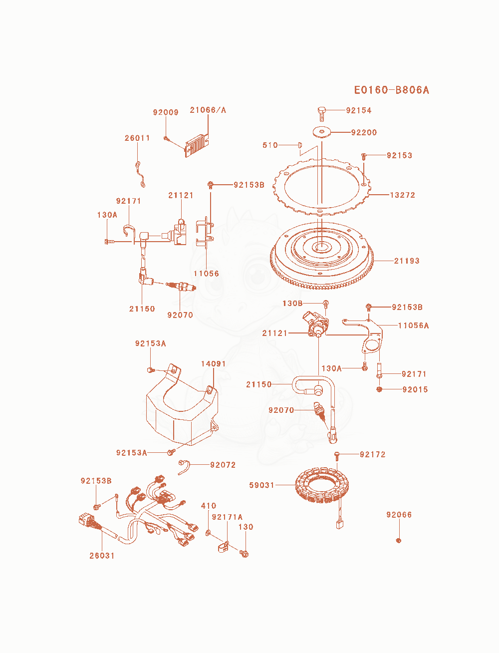 Exploded parts diagram of the Electric-Equipment of a Kawasaki FXT00V-AS17 engine, with numbered balloons