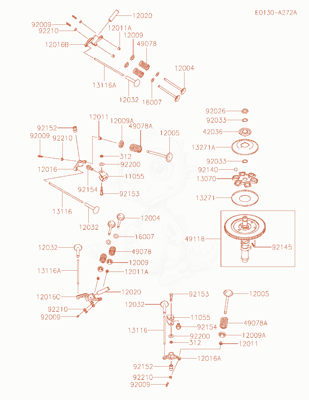 Exploded parts diagram of the Valve / Camshaft of a Kawasaki FXT00V-AS28 engine, with numbered balloons