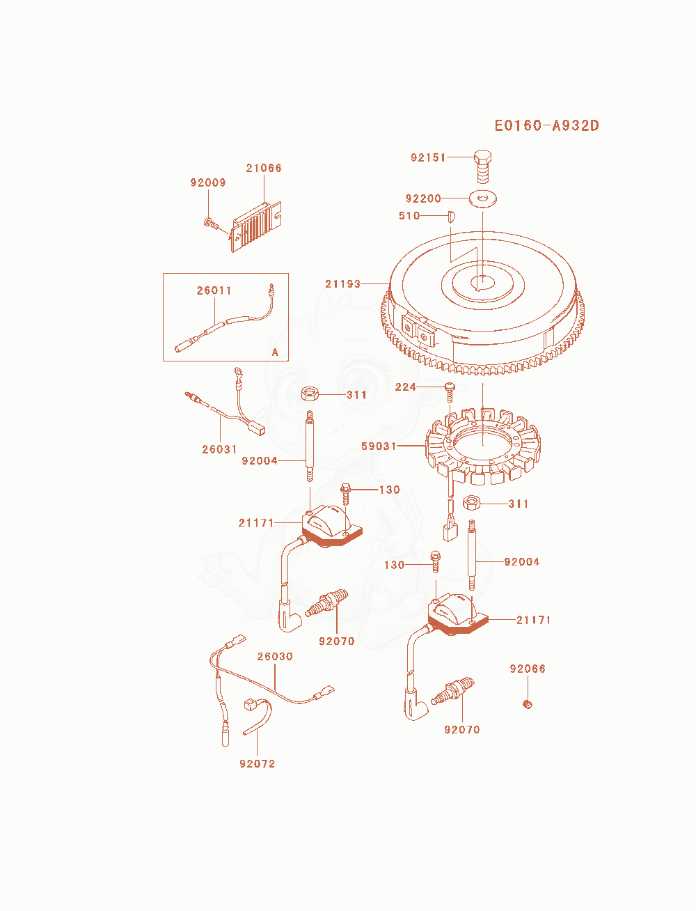Exploded parts diagram of the Electric-Equipment of a Kawasaki FH680V-AS27 engine, with numbered balloons